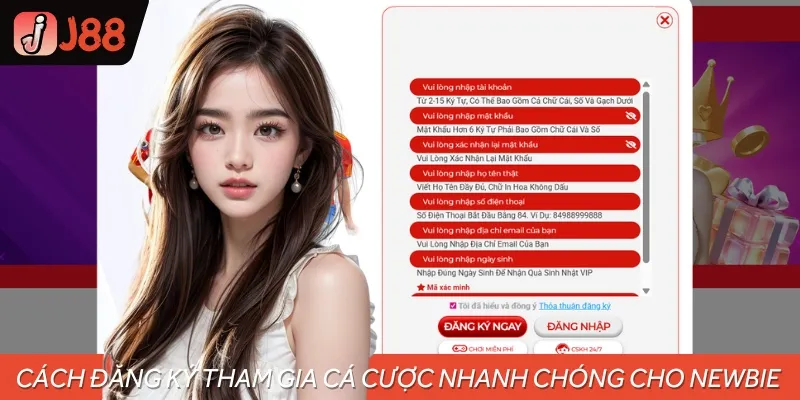 Hướng dẫn cách đăng ký tham gia trải nghiệm tại nhà cái J88